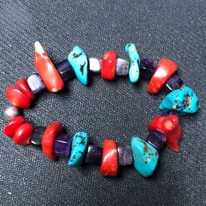 Turquoise & Coral Bracelet